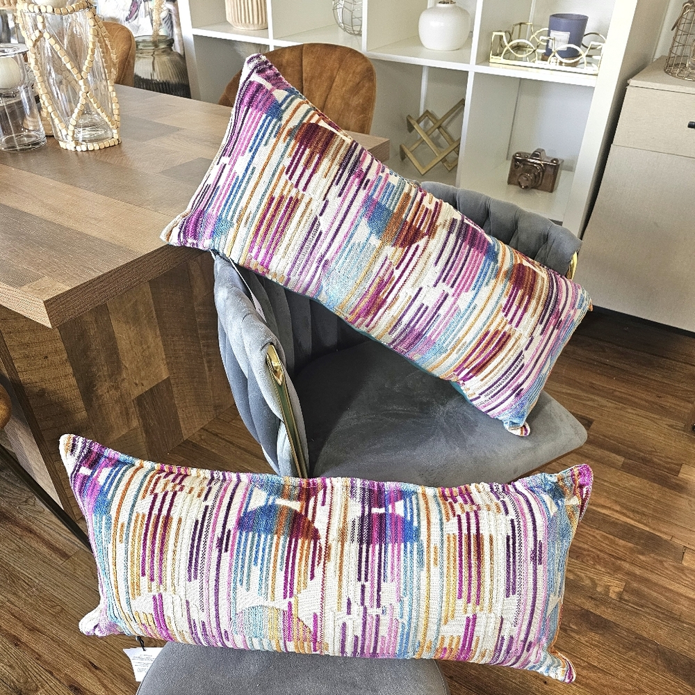 MULIT COLOR PRINT THROW PILLOW SET🩵